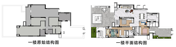 成都大晶裝飾公司256㎡現(xiàn)代別墅裝修戶型圖 鬧中取靜獨(dú)風(fēng)雅