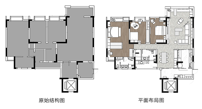 成都大晶裝飾152㎡三居室裝修案例：更改動(dòng)線 整合空間 追求舒適